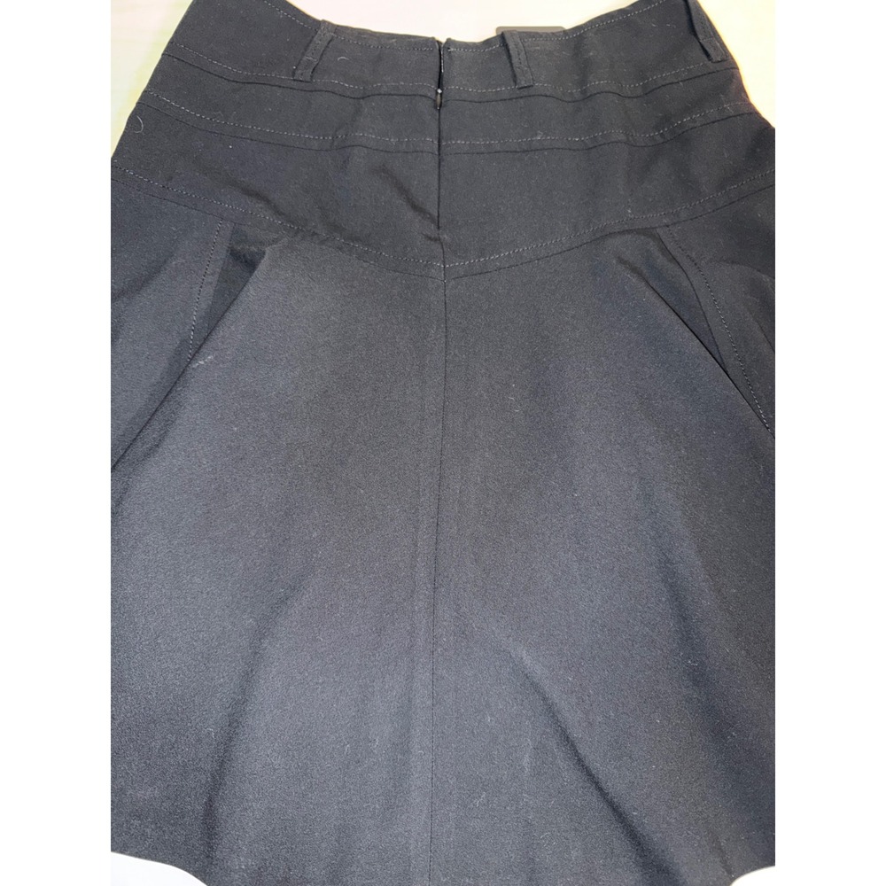 Zara Woman Black Drop Waist Pleated Mini Skirt Made in Spain Size 12